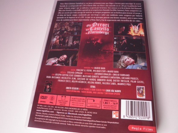 Orgía de sangre, dvd de Regia Films