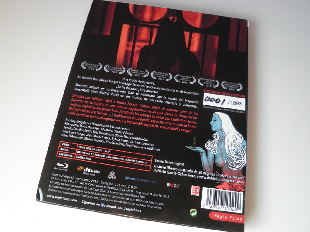 L'etrange couleur des larmes de ton corps Blu-ray contraportada caja