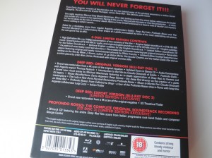 Deep Red Arrow Films Limited Edition trasera