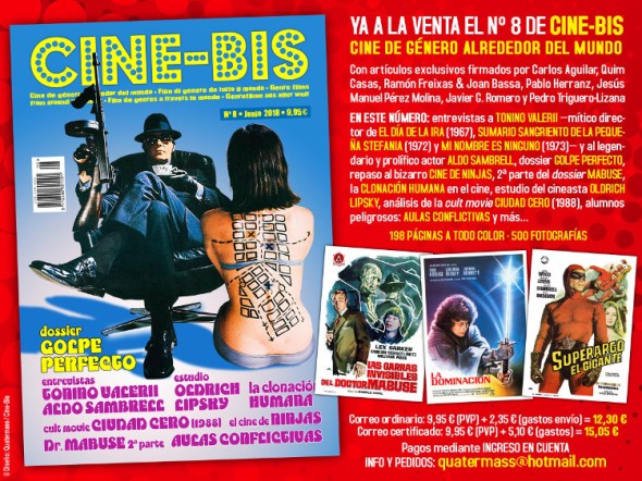 Hoja promocional del número 8 de Cine-Bis