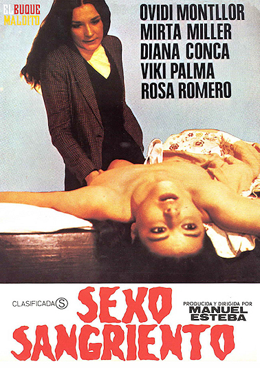 Portada del DVD Sexo sangriento, dirigida por Manuel Esteba