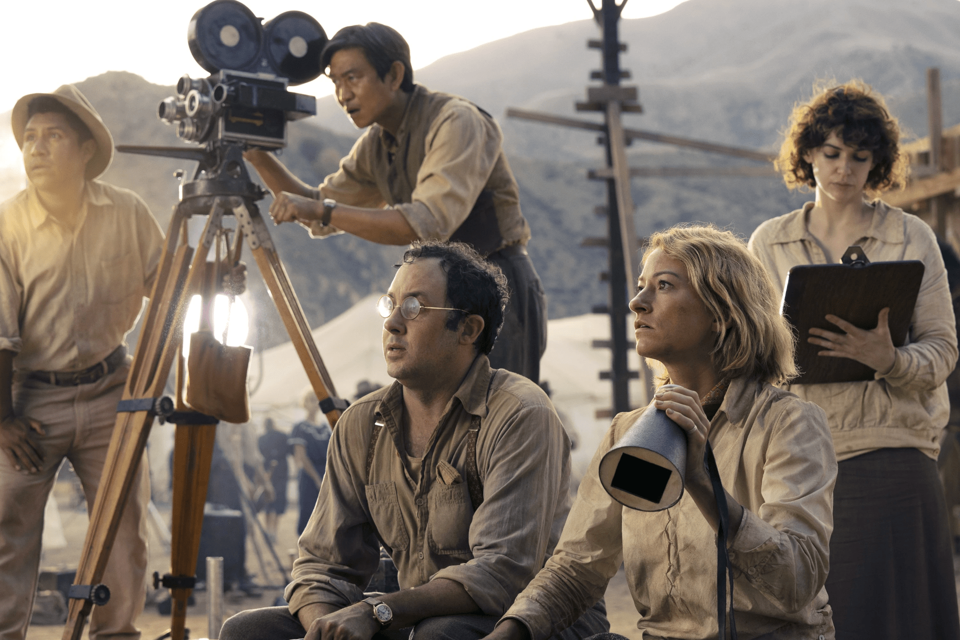 Una imagen de un rodaje dentro de Babylon