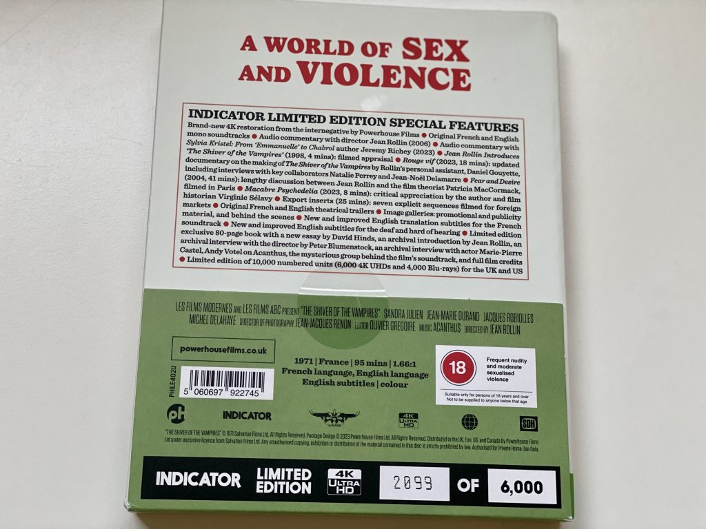 El amanecer de los vampiros (The Shiver of the Vampires), 4K Indicator