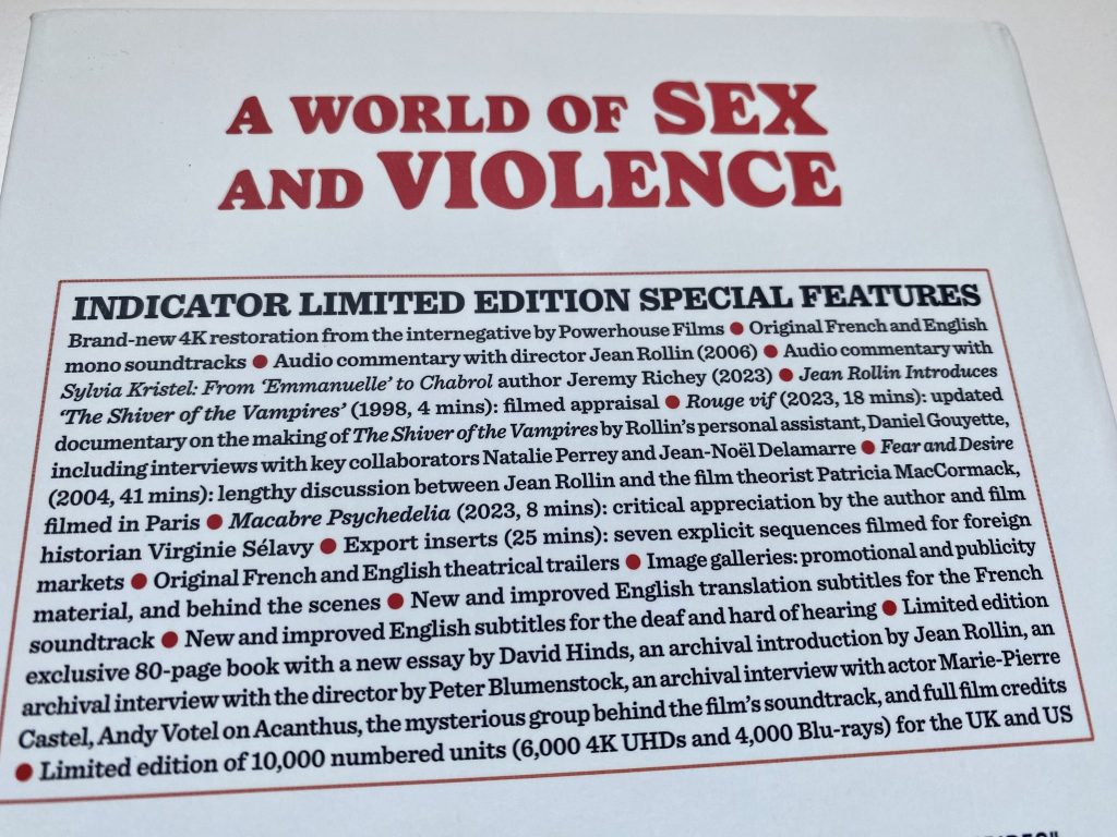 El amanecer de los vampiros (The Shiver of the Vampires), 4K Indicator