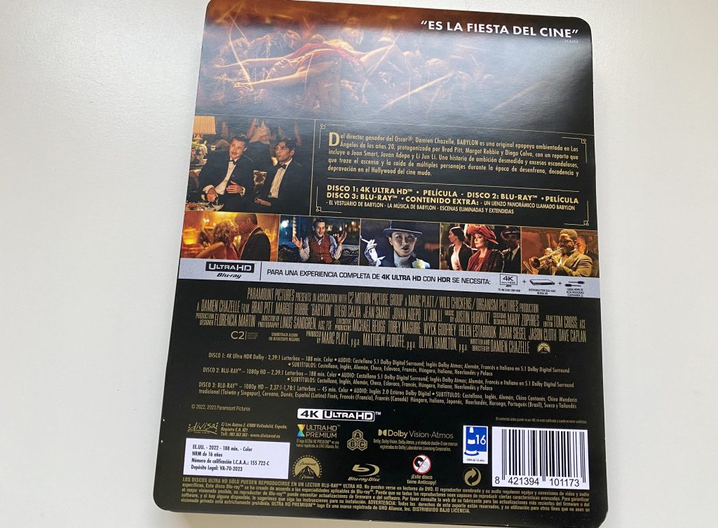 Babylon UHD steelbook hoja características
