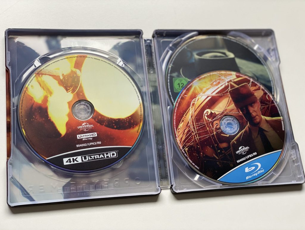 Oppenheimer steelbook interior con discos