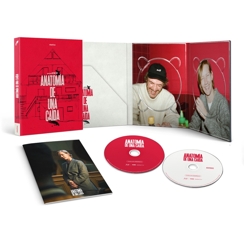 Digipack Blu-ray desplegado de Anatomía de una caída, editado por Elástica Films