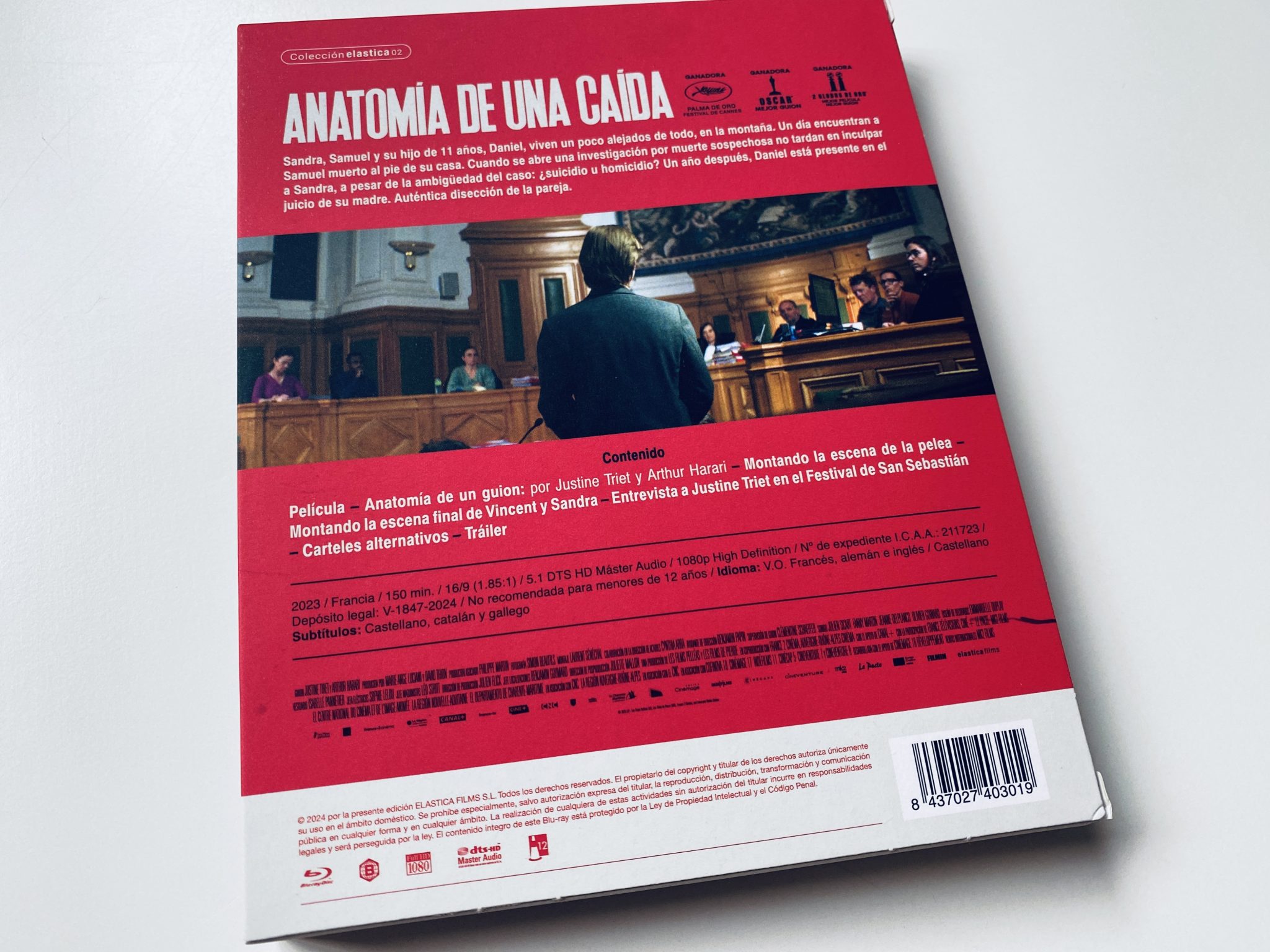 Blu-ray Anatomía de una caída contraportada digipack