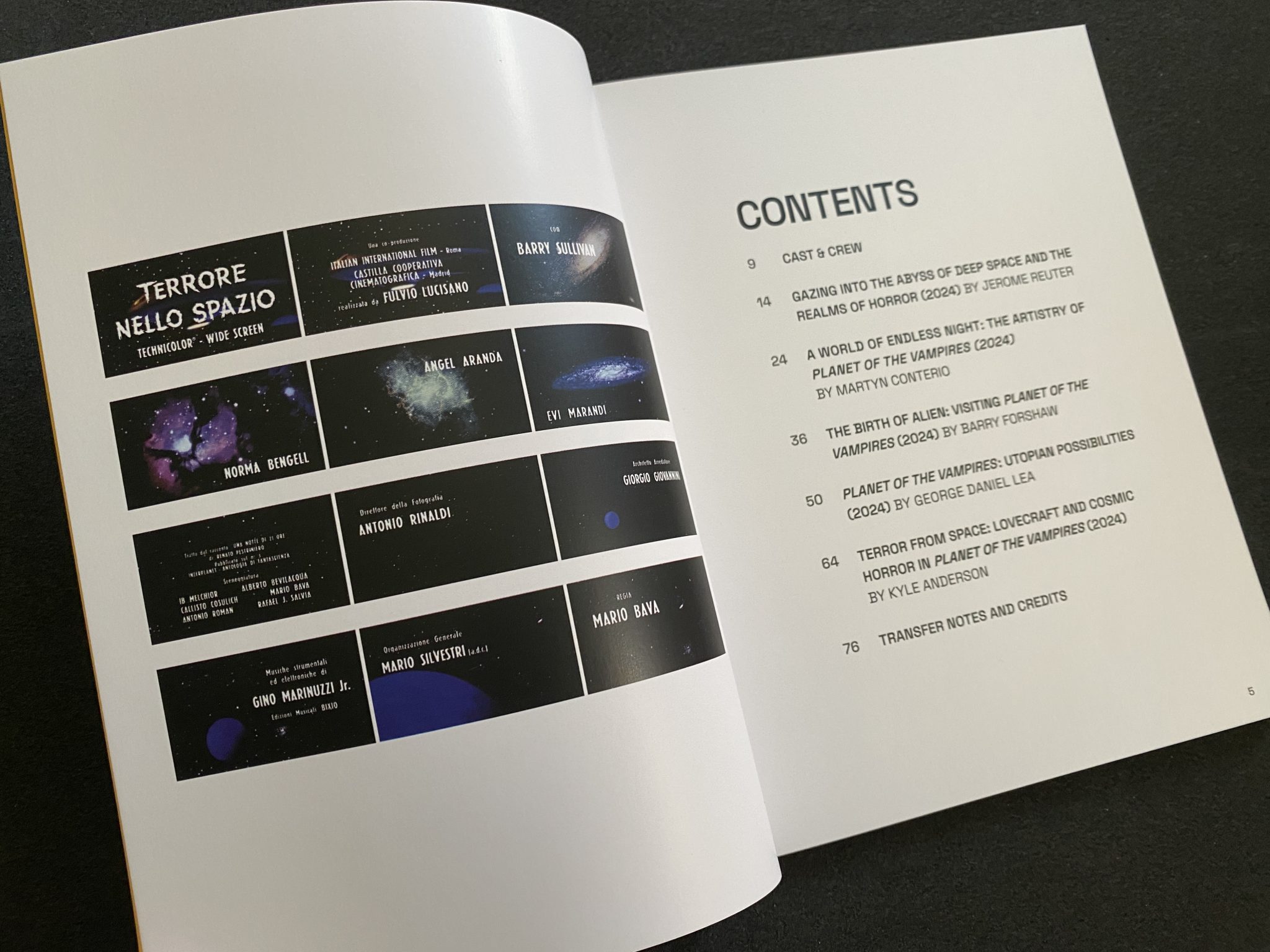 Planet of the Vampires Blu-ray índice libro