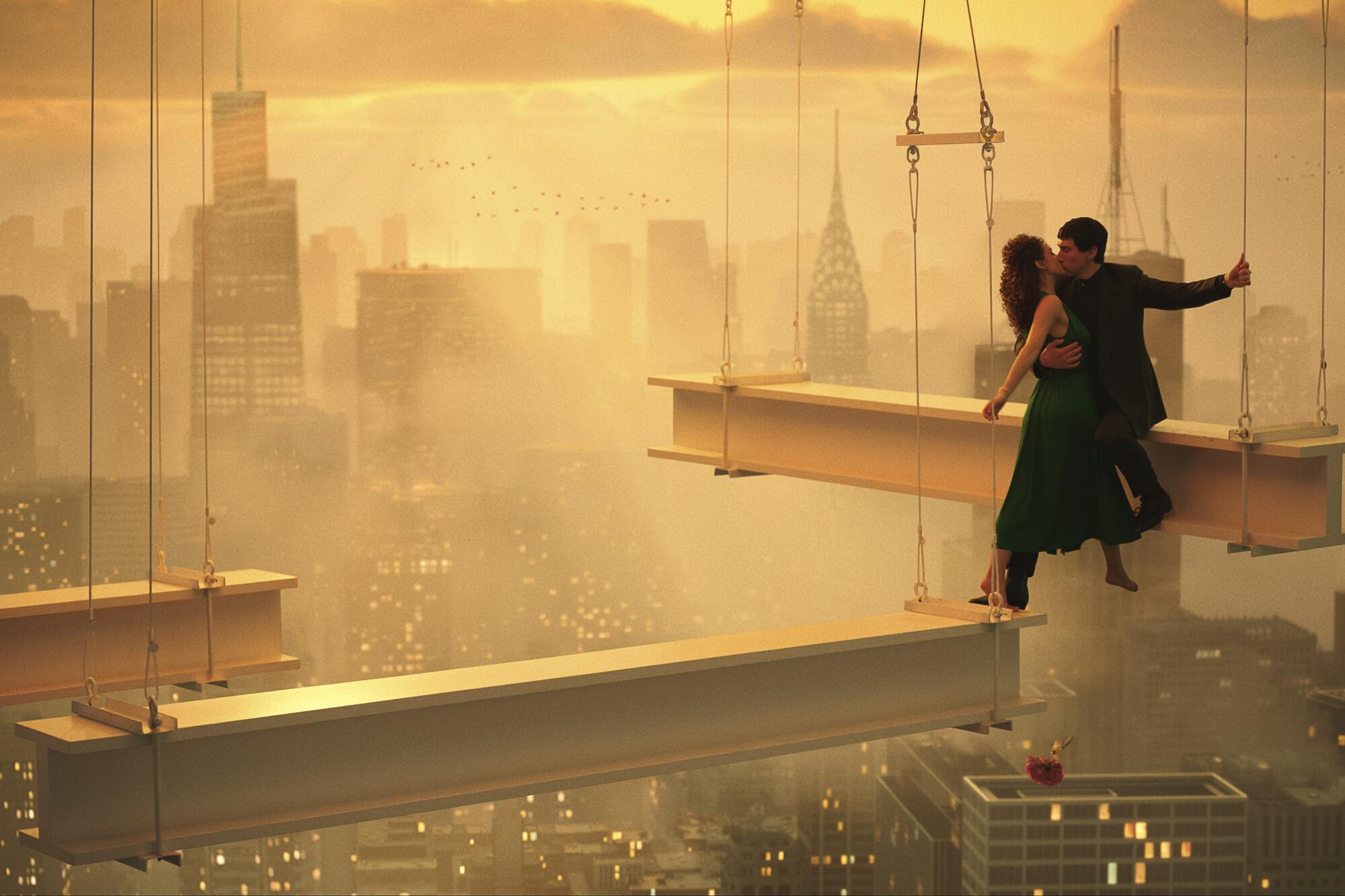 Megalopolis beso entre rascacielos