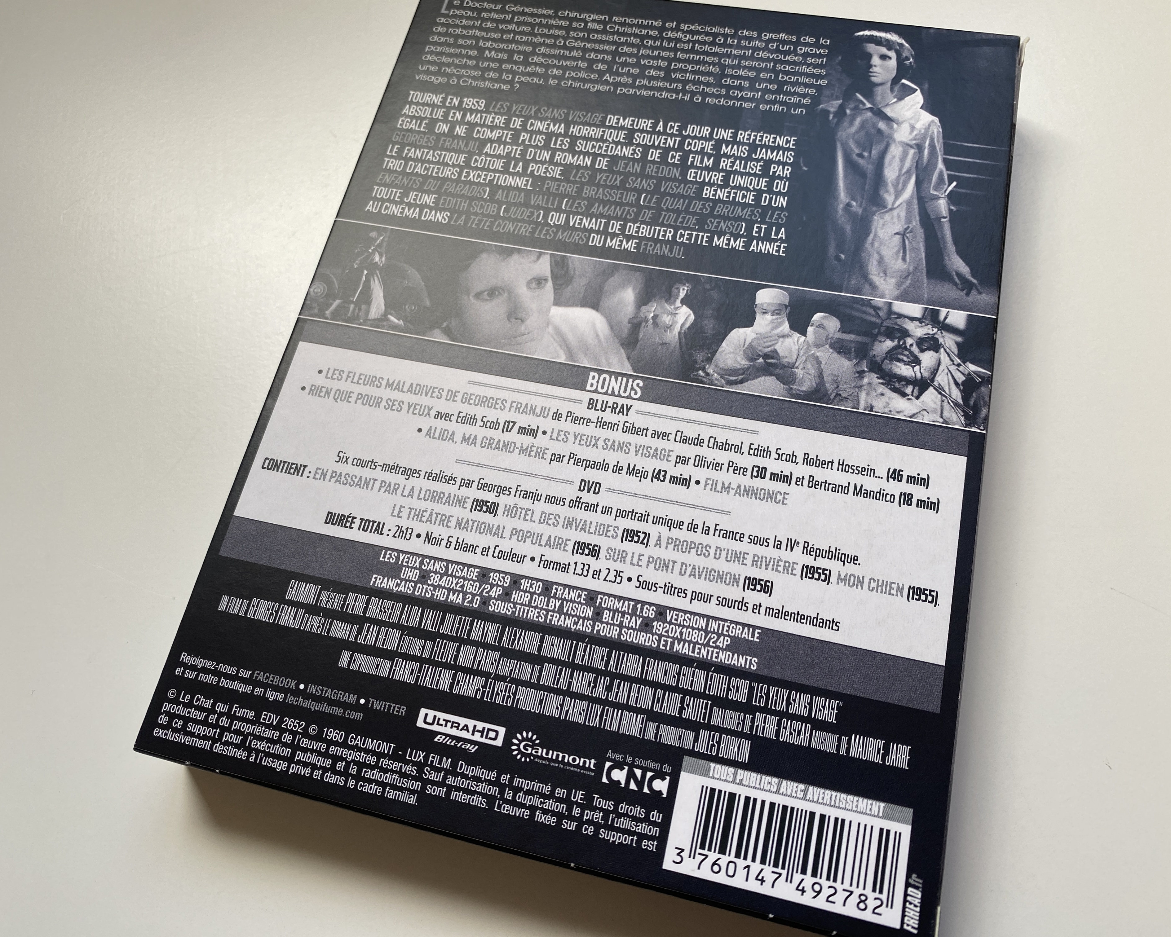 Les yeux sans visage coffret 4K contraportada digipack