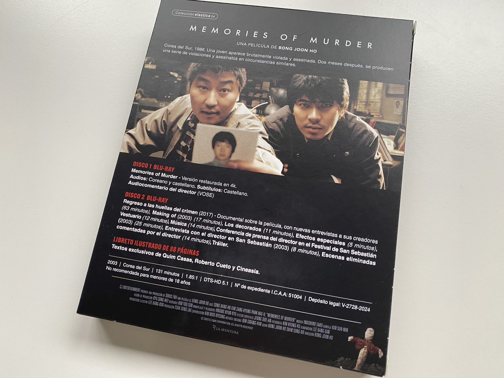 Memories of Murder Blu-ray Elastica contraportada