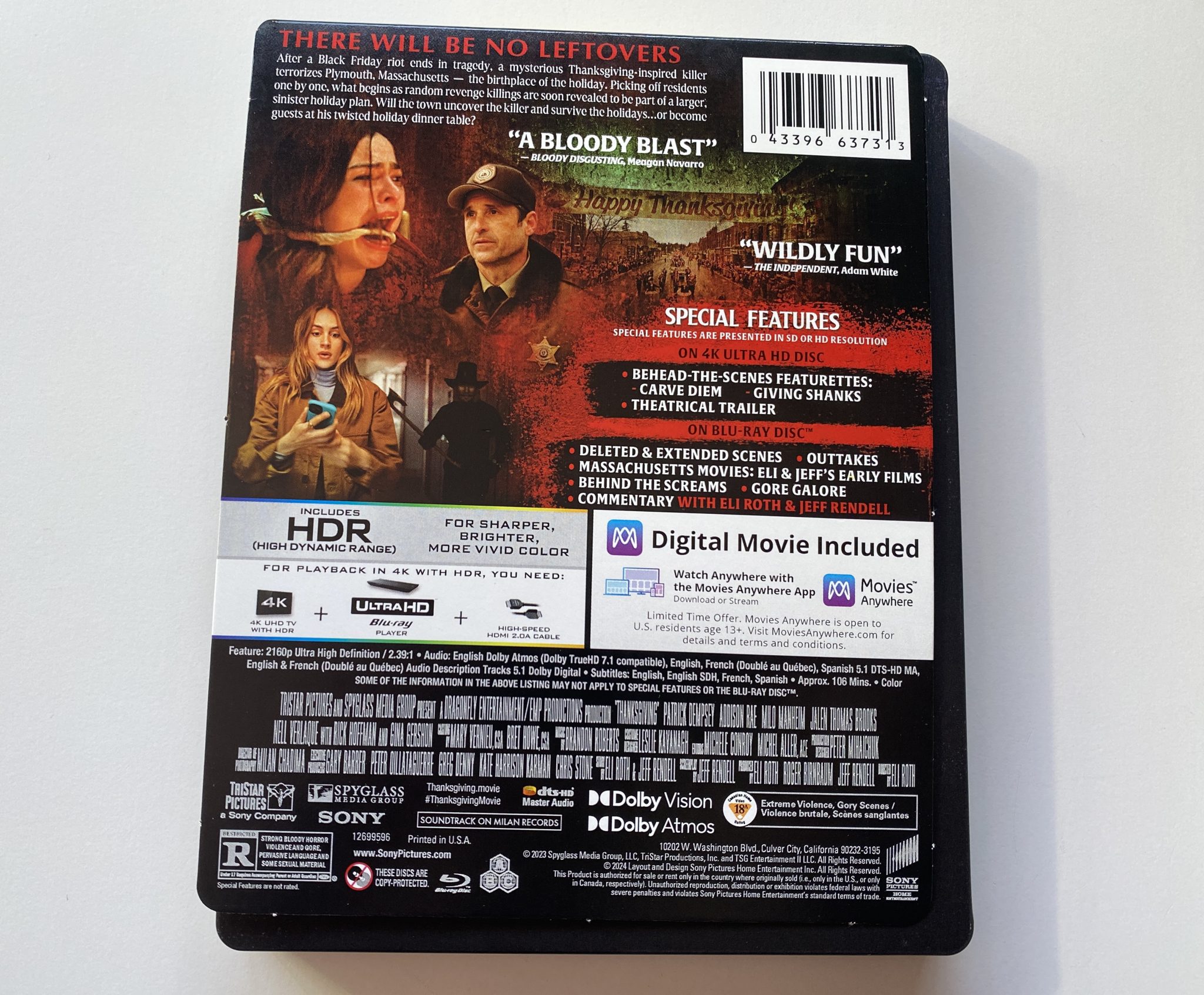 Black Friday Blu-ray steelbook contraportada J-card