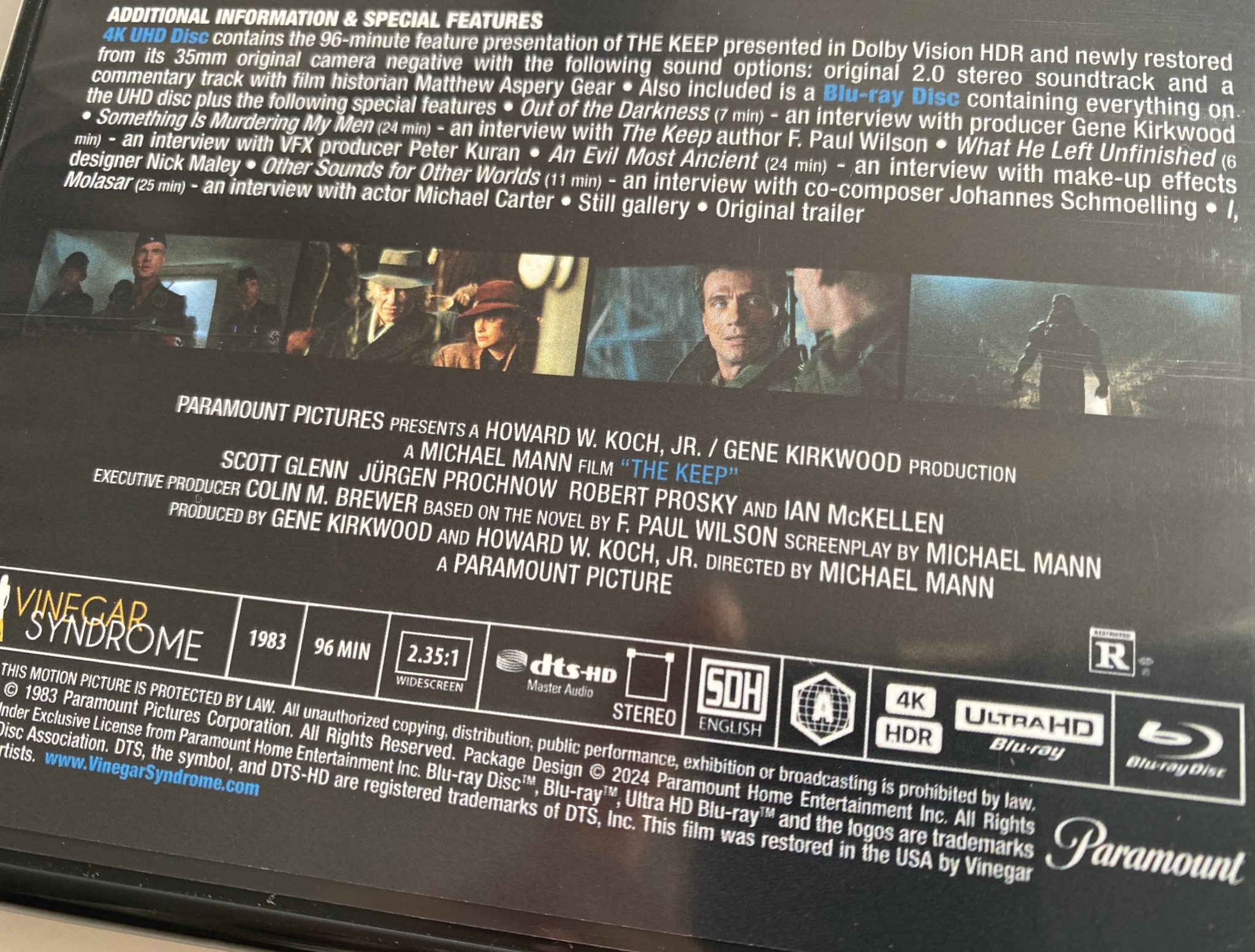 The Keep 4k detalle contraportada amaray