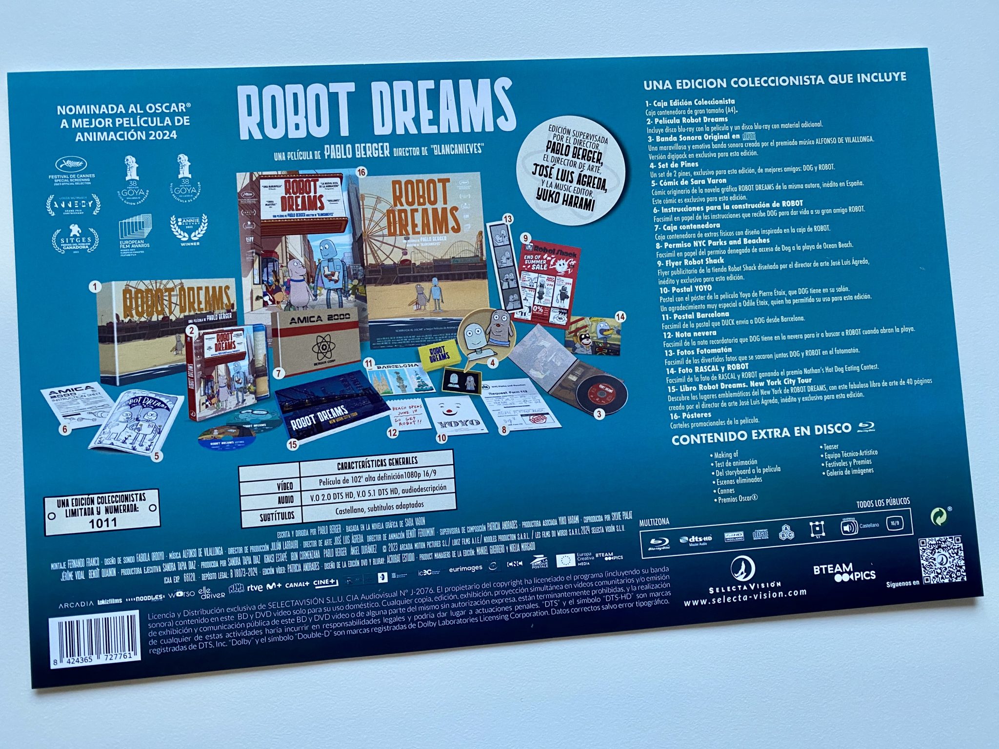 Robot Dreams Blu-ray Edición Coleccionista - Hoja de características