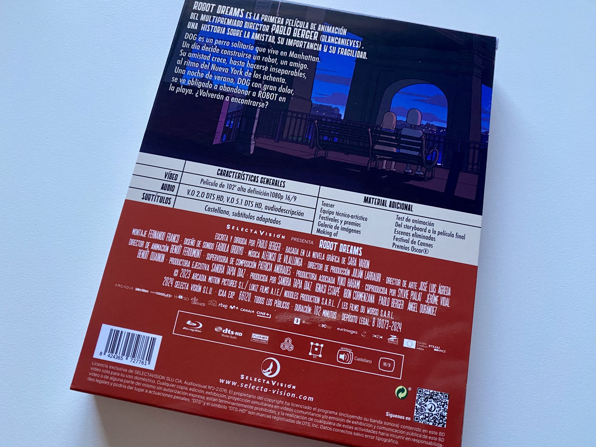 Robot Dreams Blu-ray Edición Coleccionista - Contraportada funda