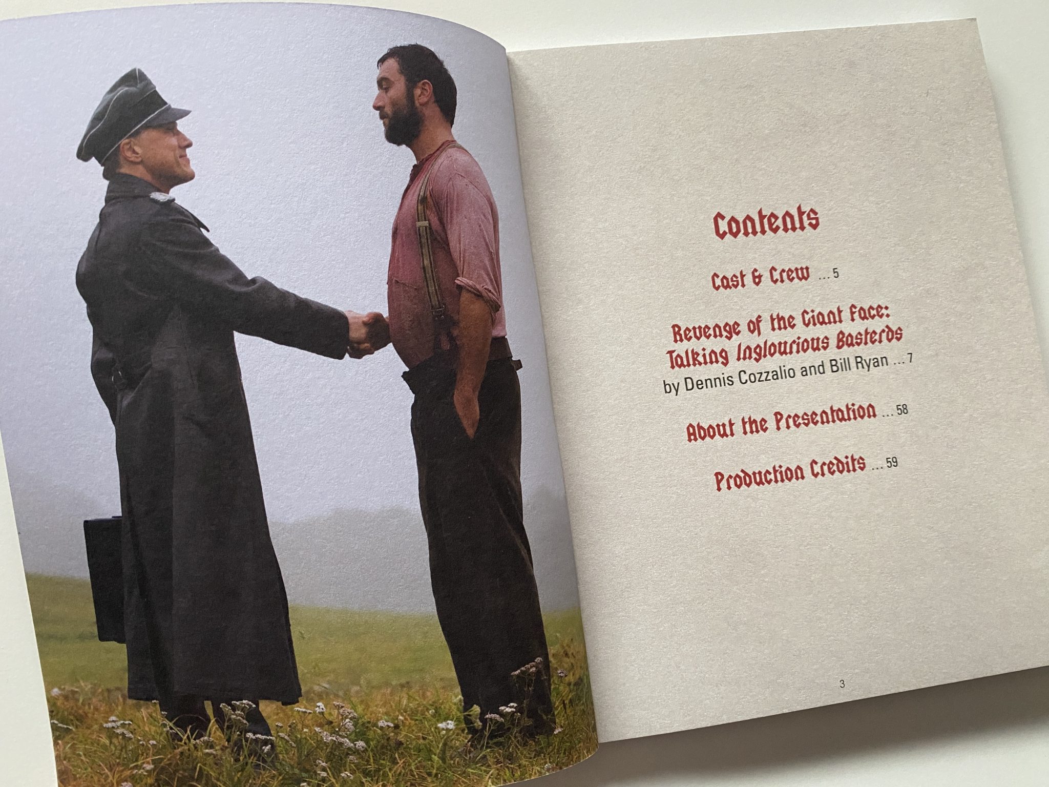 Inglourious Basterds 4K Limited Edition Arrow Films - Índice libro