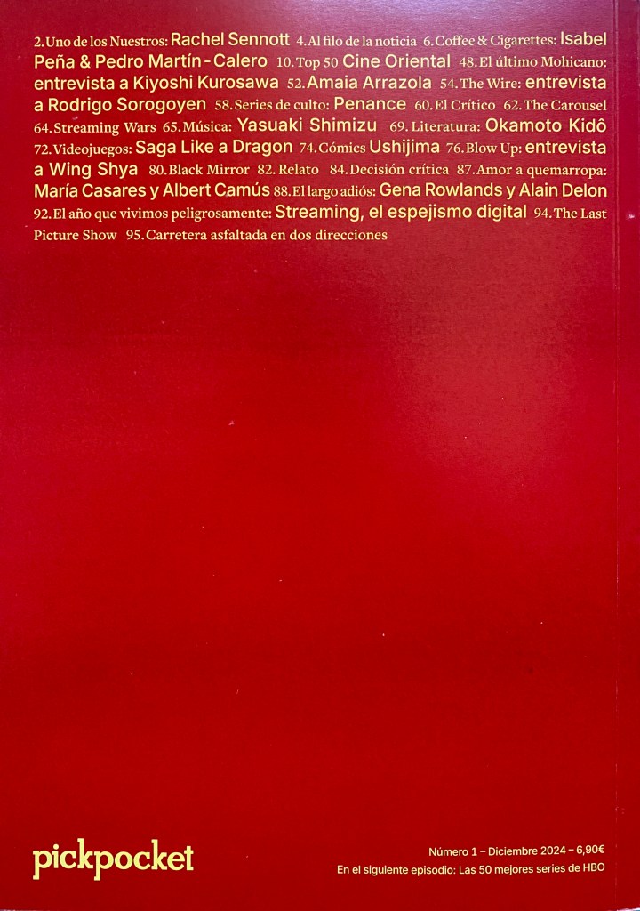 Contraportada del primer número de la revista Pickpocket