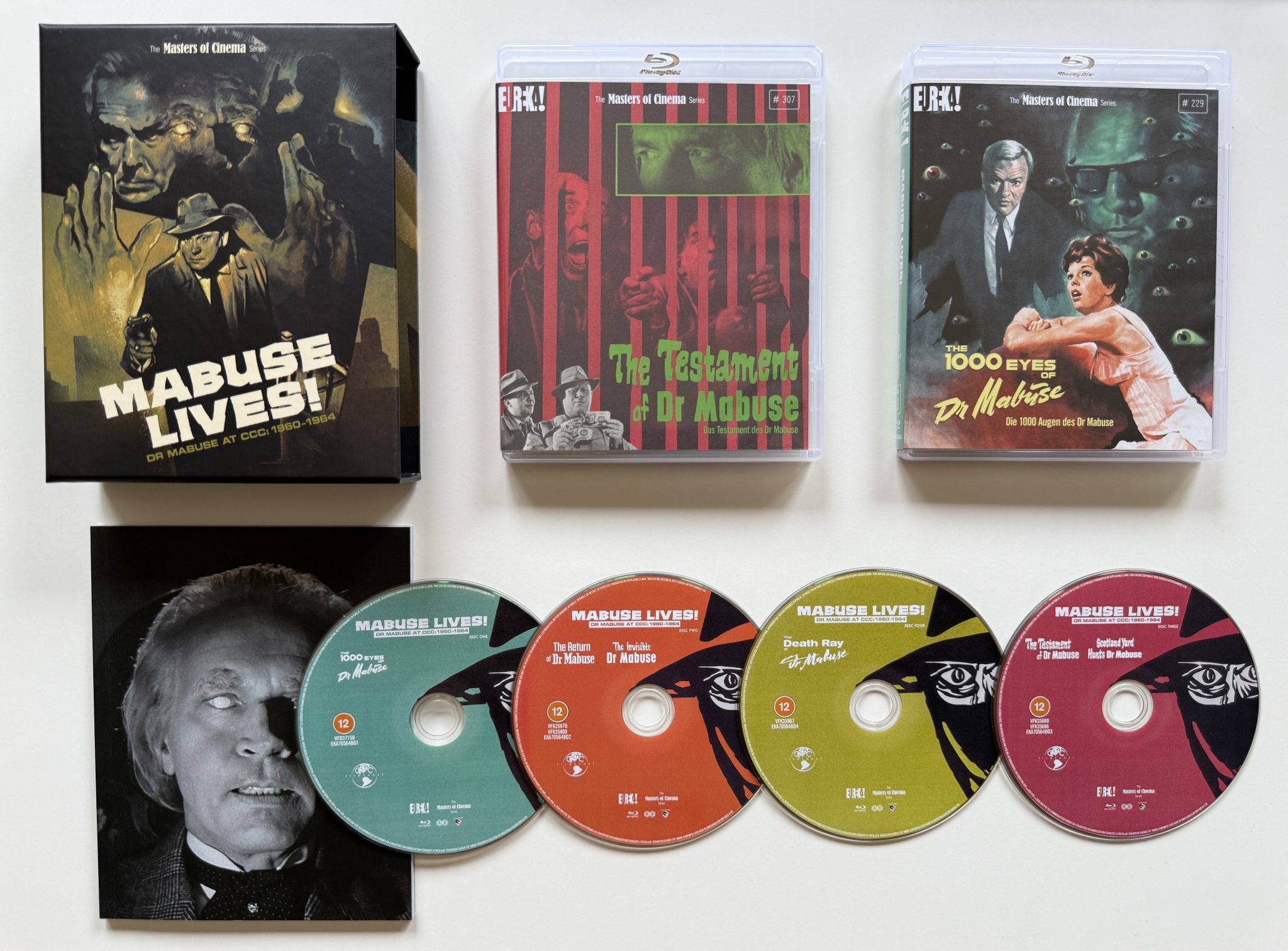 Pack Blu-ray Mabuse Lives! Eureka - Set of contents displayed