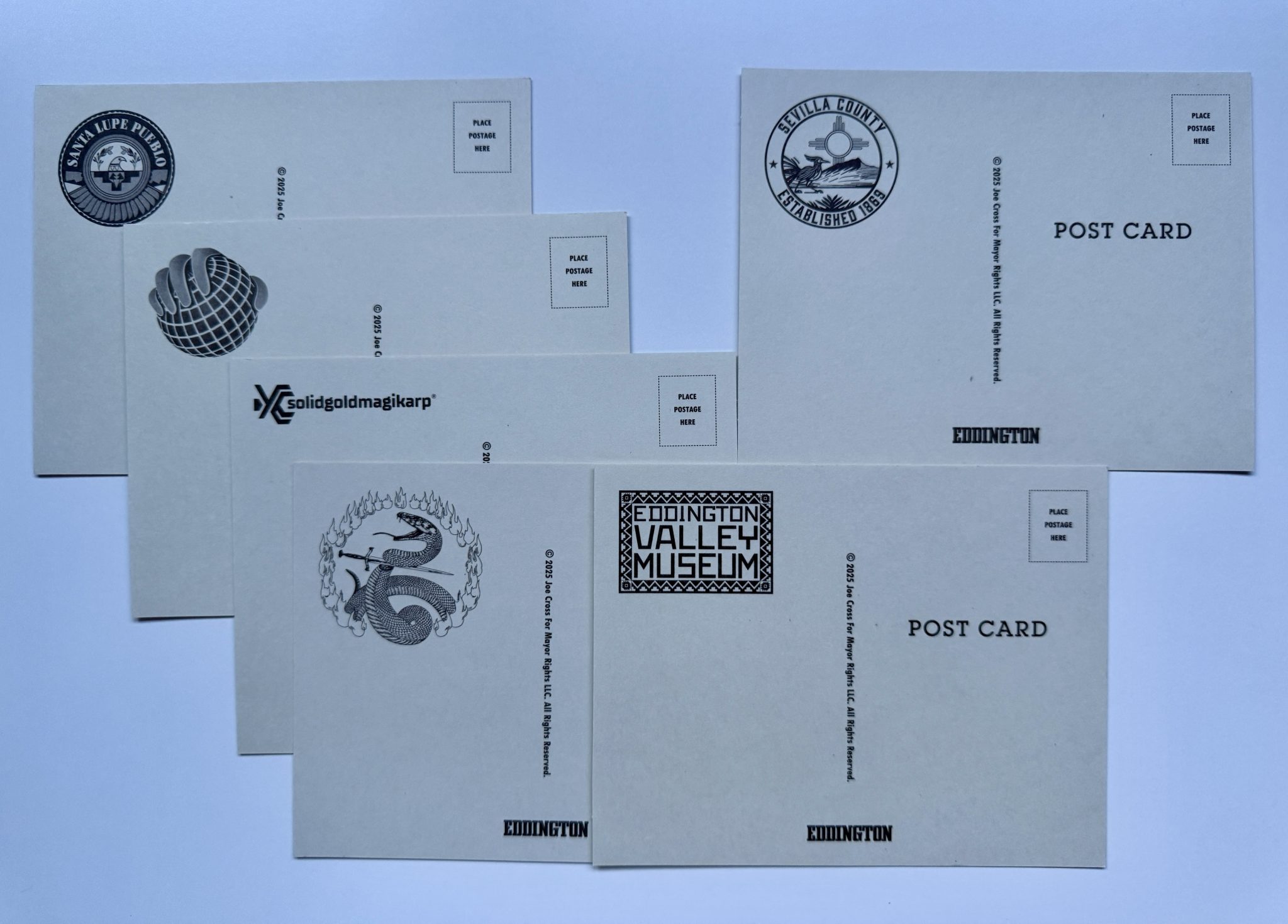 Eddington 4K digipack - Postcards set (reverse)