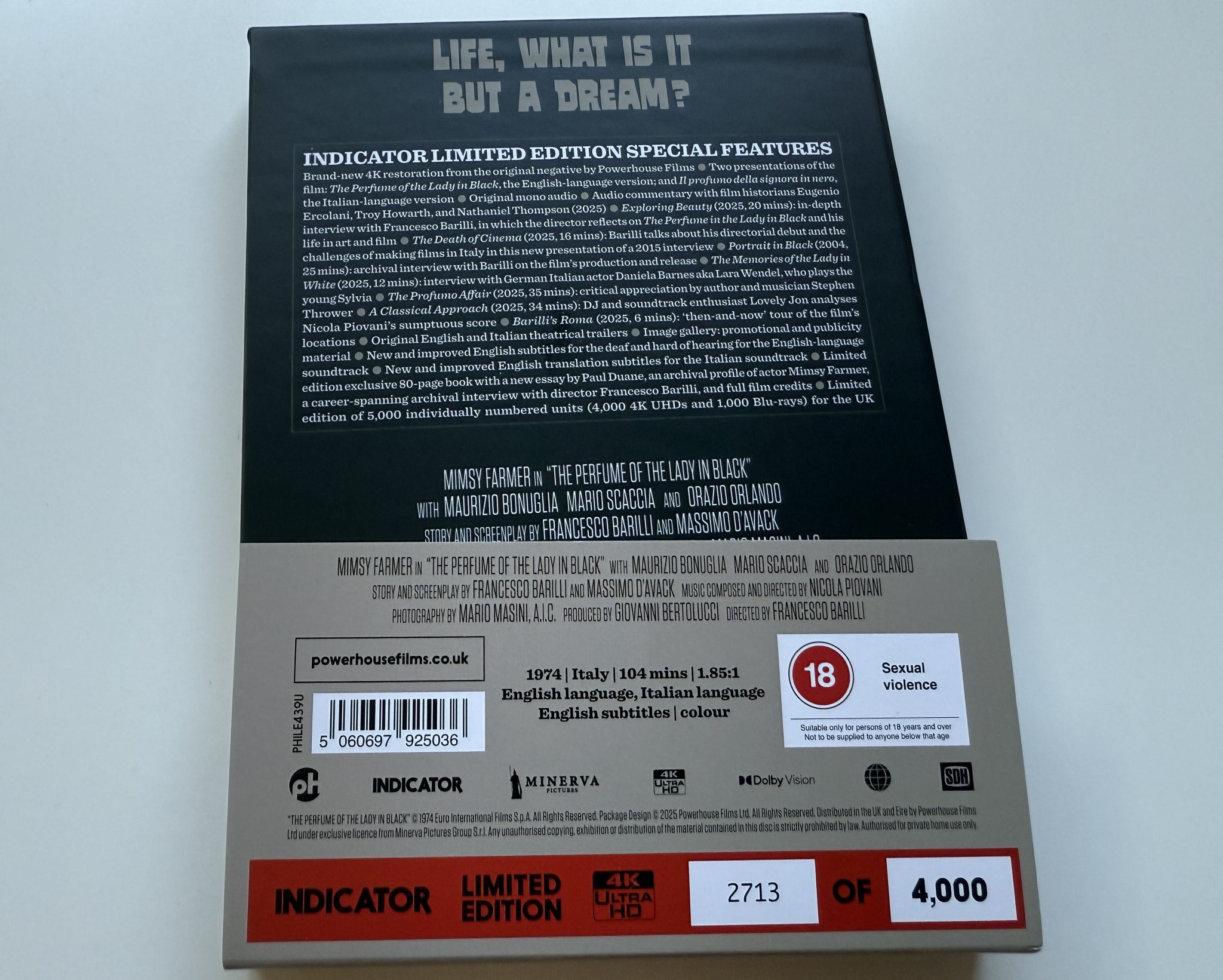 The Perfume of the Lady in Black 4k - Back cover with J-Card