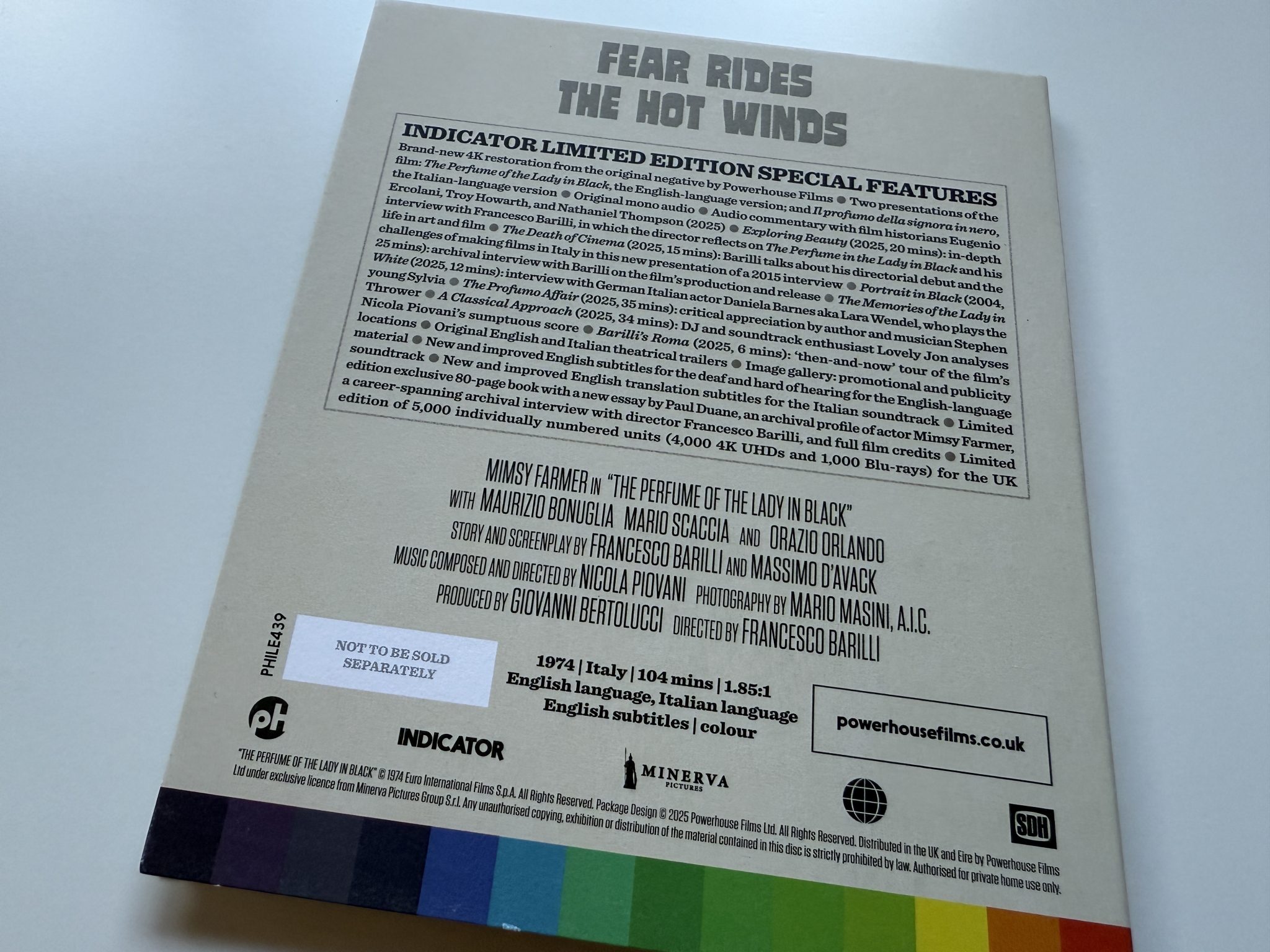 The Perfume of the Lady in Black 4k - Digipack back cover