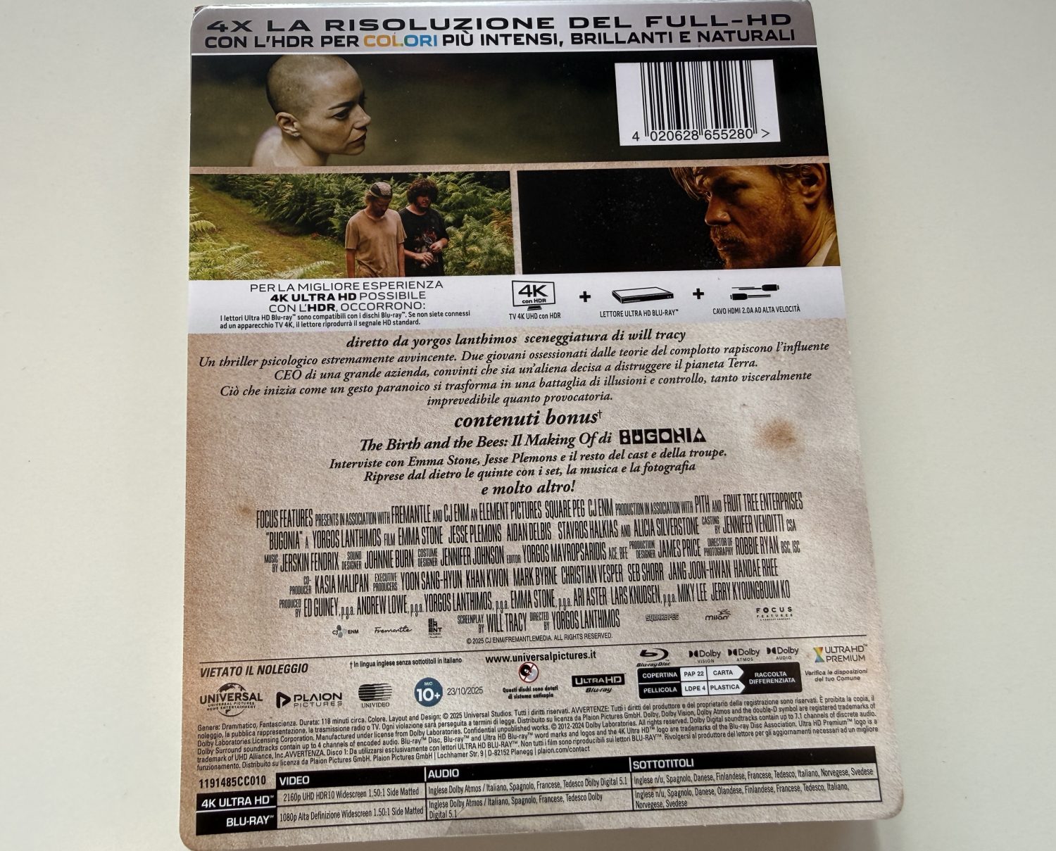 Bugonia Limited Edition Steelbook - Specs sheet