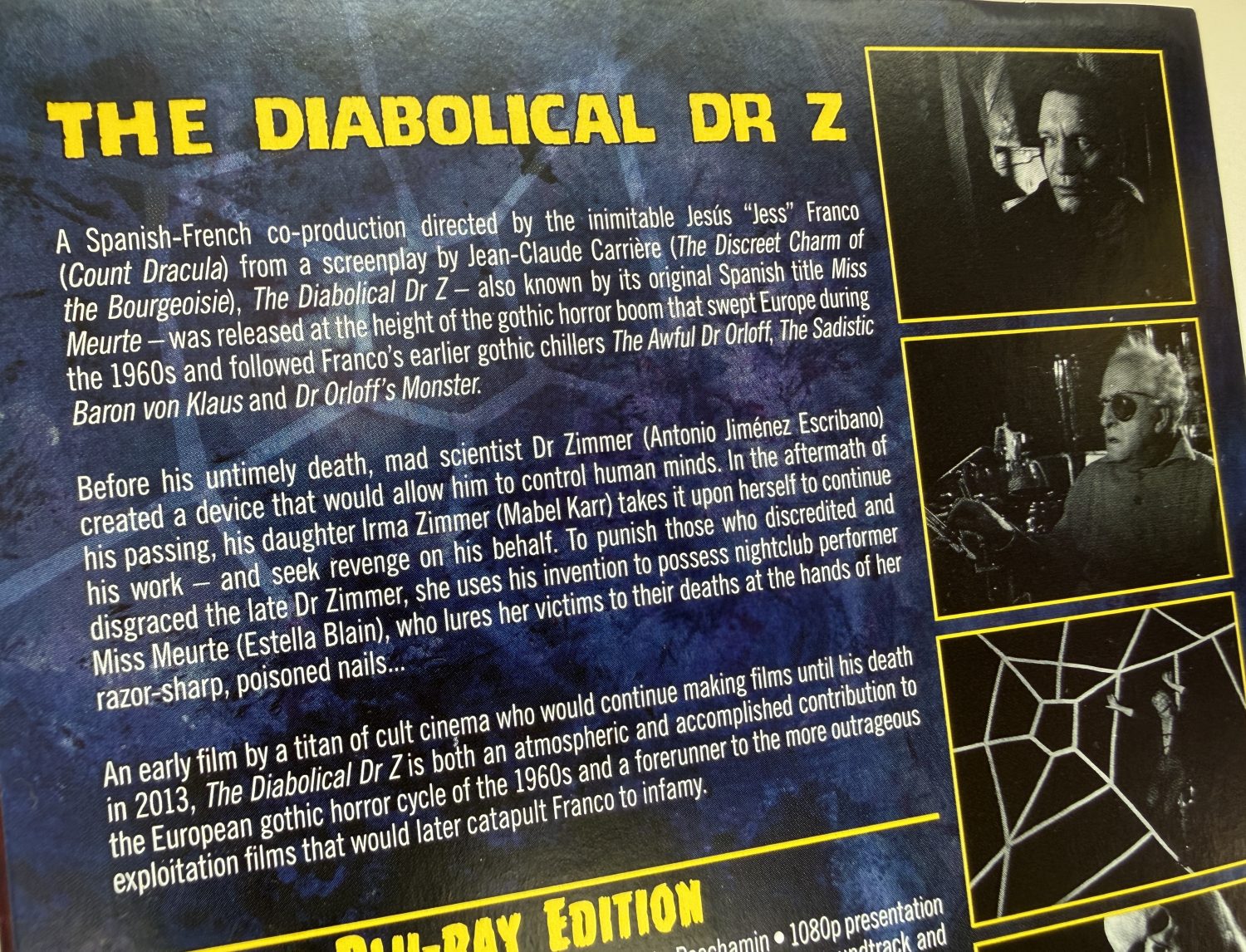 The Diabolical Dr Z Blu-ray - Slipcover back above