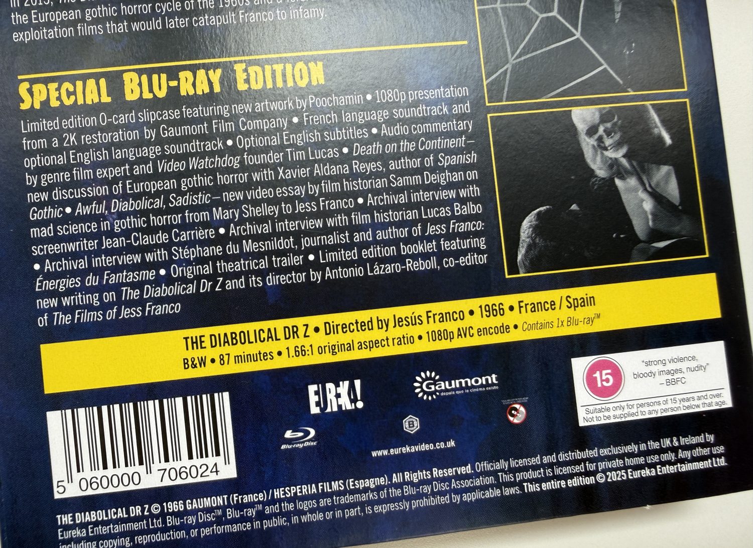 The Diabolical Dr Z Blu-ray - Slipcover back bottom