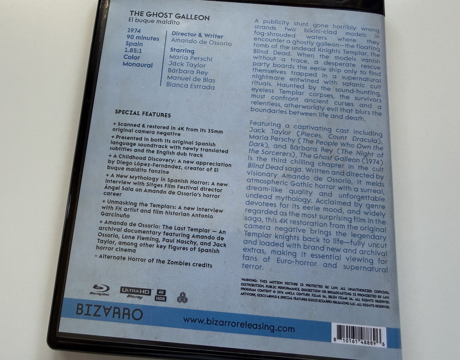 El buque maldito Blu-ray - Amaray back