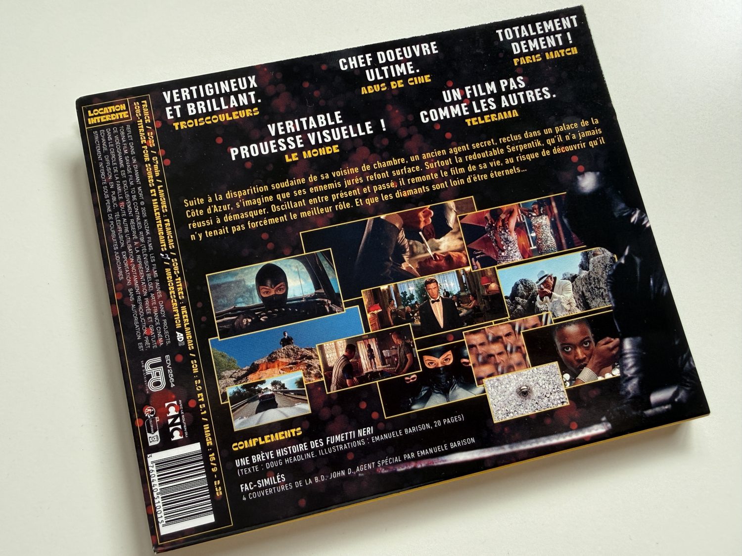 Reflet dans un diamant mort Blu-ray - Digipack back cover