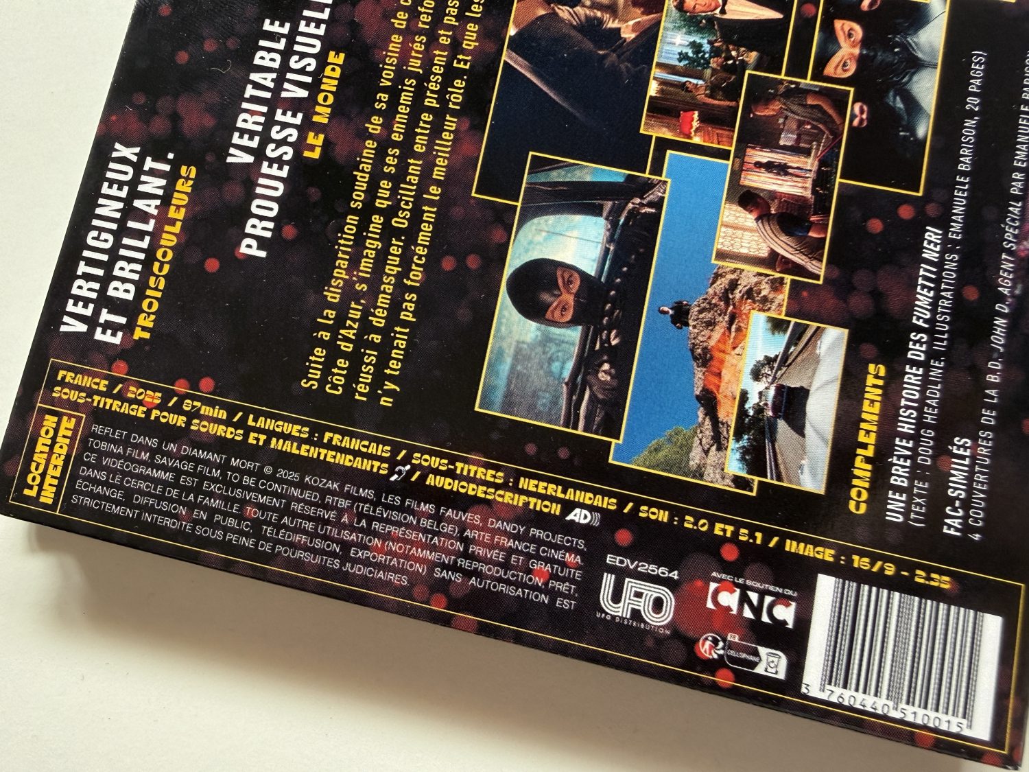 Reflet dans un diamant mort Blu-ray - Digipack back cover specs