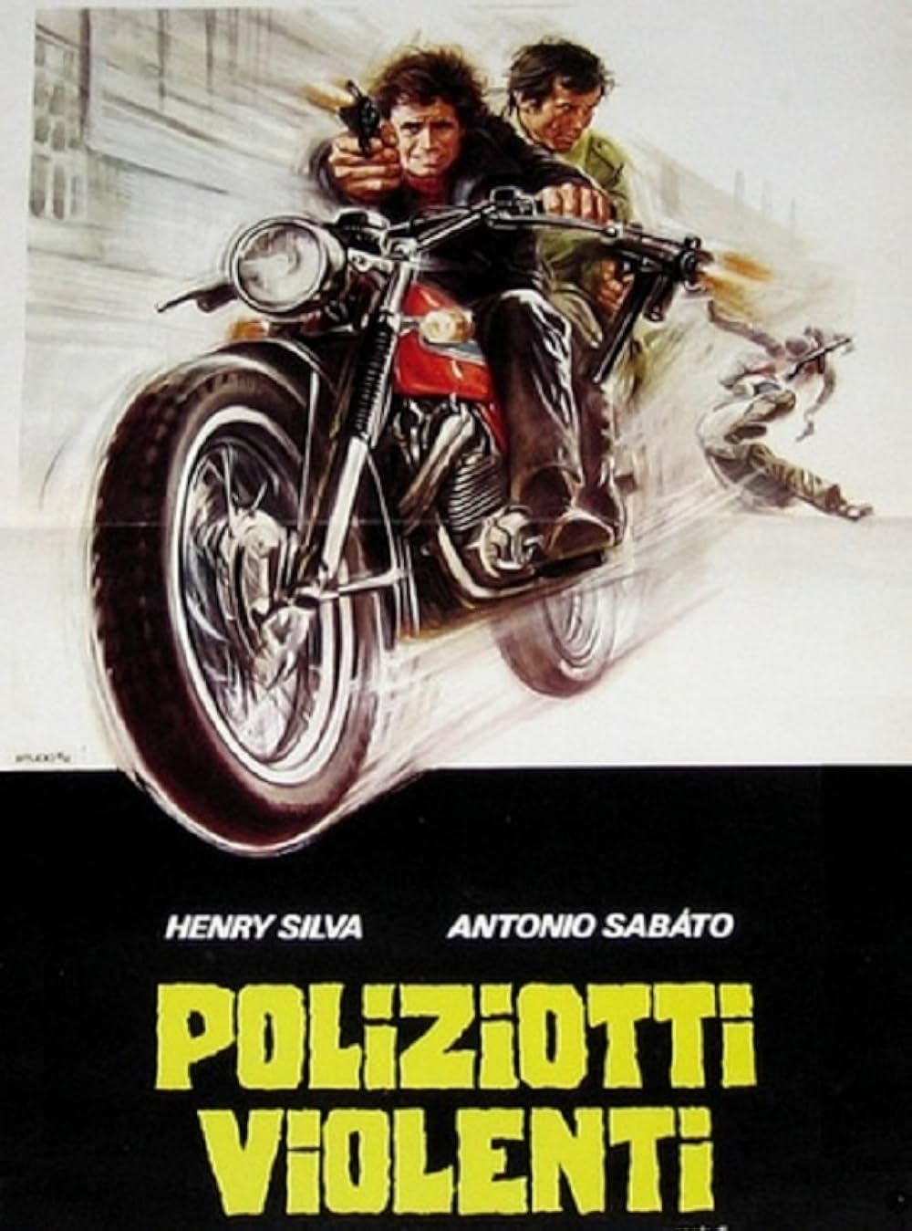 Cartel original de Poliziotti violenti, dirigida por Michele Massimo Tarantini
