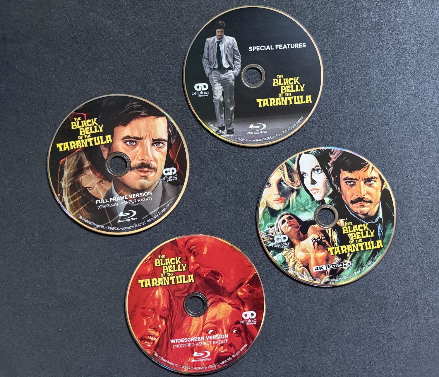 The Black Belly of the Tarantula 4K box - Discs